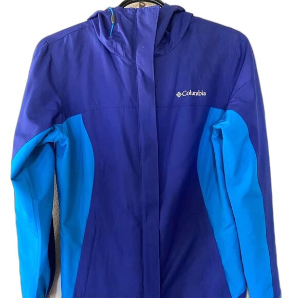 Columbia Omni-Tech Waterproof Jacket Blue Womens S Windbreaker - Picture 1 of 8